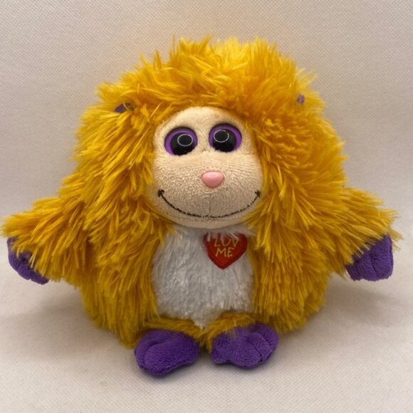 Ty Rufus Monstaz Yellow Orange Purple Shaggy Furry Plush Stuffed Animal 5” - Picture 1 of 9